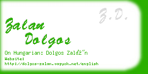 zalan dolgos business card